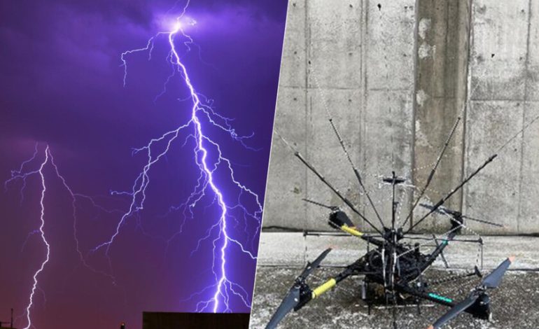 Con un dron que caza un rayo