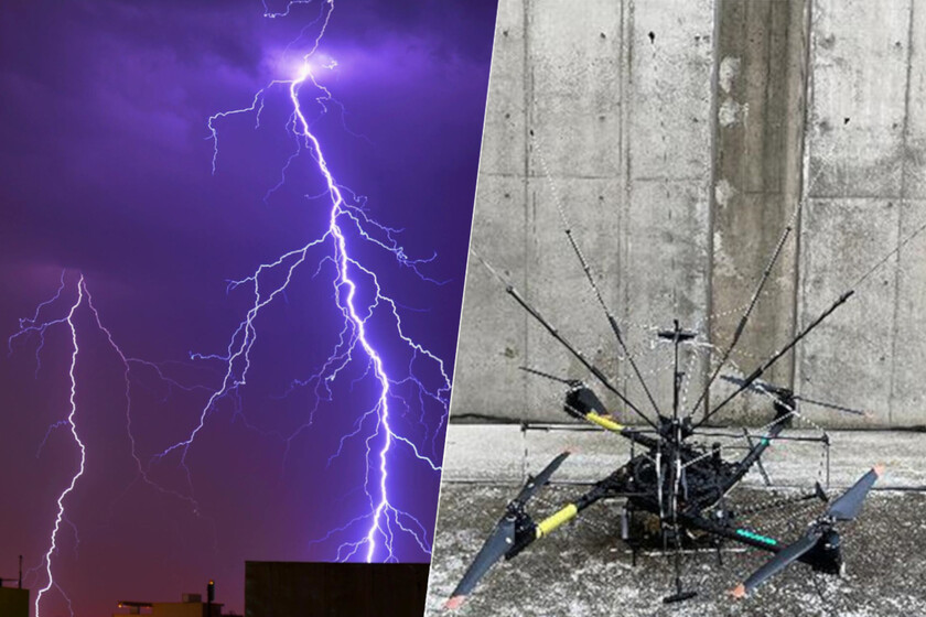 Con un dron que caza un rayo