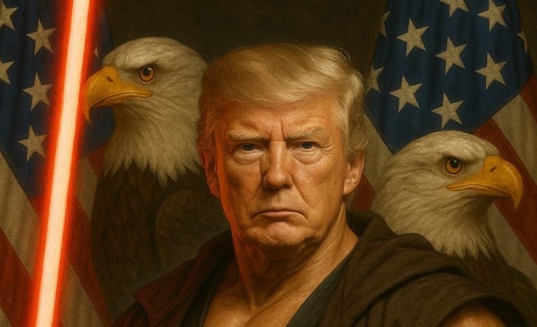 Donald Trump saluda al día de Star Wars vestido con bata y villano Saber | Galaxias Guerra | Sith | Estados Unidos | 4 de mayo | Que la fuerza te acompañe | Inteligencia artificial | IA | Sith | Estados Unidos | Último | MUNDO