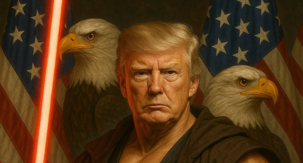 Donald Trump saluda al día de Star Wars vestido con bata y villano Saber | Galaxias Guerra | Sith | Estados Unidos | 4 de mayo | Que la fuerza te acompañe | Inteligencia artificial | IA | Sith | Estados Unidos | Último | MUNDO