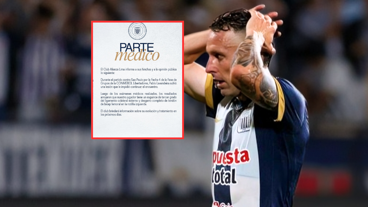 Alianza Lima confirmó la gravedad de la parte de lesiones de Pablo Lavandeira
