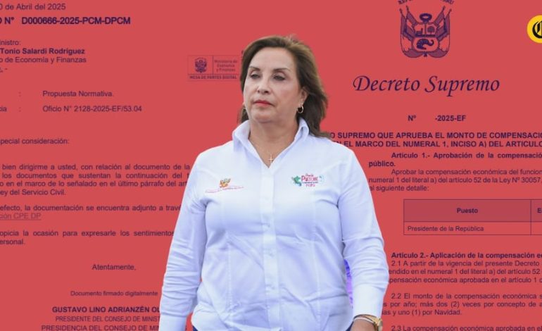 Dina Boluarte | Proyecto de decreto para aumentar el sueldo de la presidenta estaba listo en abril y se elaboró en menos de 24 horas | POLITICA – El diario andino