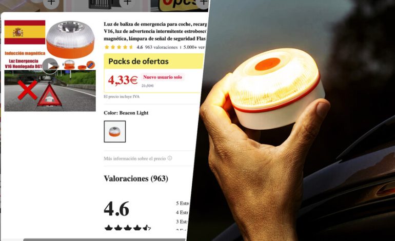 Temu y AliExpress están vendiendo las balizas V-16 más baratas del mercado. Y es muy fácil saber si es una estafa.

 – El diario andino