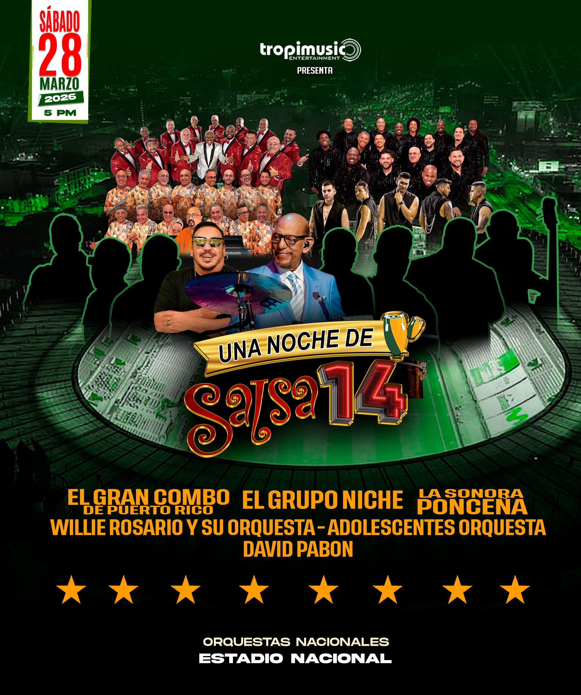 “Una Noche de Salsa 14” se llevará a cabo los días 27 y 28 de marzo en el Estadio Nacional –

 – El diario andino